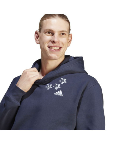 Men’s Hoodie Adidas Bl Fl Hd Q3 Fl Navy Blue