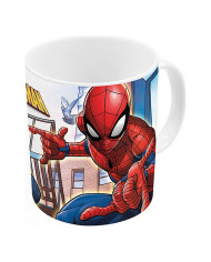 Mug Spider-Man Great power Blue Red Ceramic 350 ml