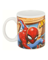 Mug Spider-Man Great power Blue Red Ceramic 350 ml