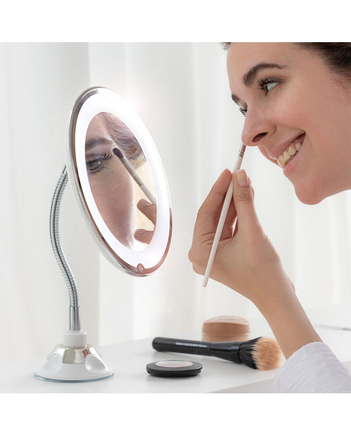 LED magnifying mirror with Flexible Arm and Suction Pad Mizoom InnovaGoods