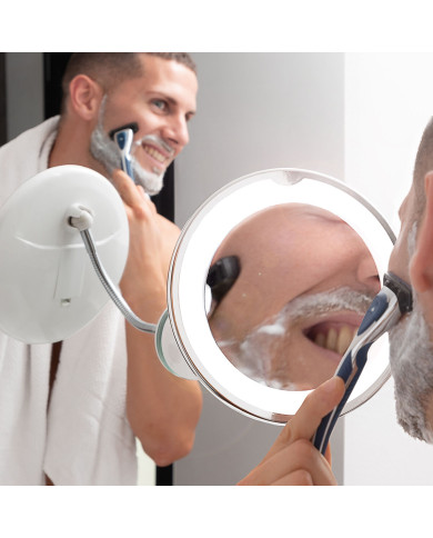 LED magnifying mirror with Flexible Arm and Suction Pad Mizoom InnovaGoods