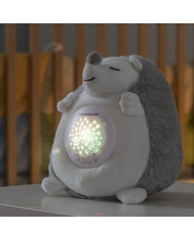 Hedgehog Soft Toy with White Noise and Nightlight Projector Spikey InnovaGoods