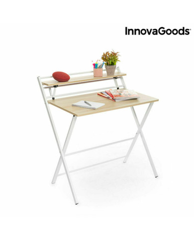 Folding Desk with Shelf InnovaGoods Tablezy Multicolour Wood (Refurbished A)