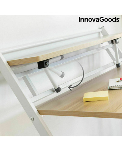 Folding Desk with Shelf InnovaGoods Tablezy Multicolour Wood (Refurbished A)