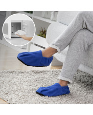 Microwavable Heated Slippers InnovaGoods Blue