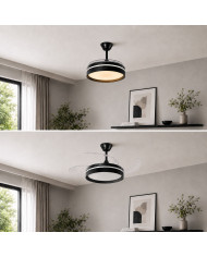 Ceiling Fan with LED Light, 4 Retractable Blades and Remote Control InnovaGoods