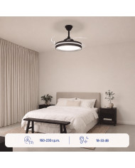 Ceiling Fan with LED Light, 4 Retractable Blades and Remote Control InnovaGoods