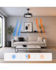Ceiling Fan with LED Light, 4 Retractable Blades and Remote Control InnovaGoods