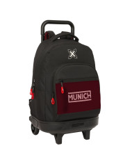 School Rucksack with Wheels Munich Vulcan Black 33 x 45 x 22 cm