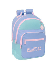 School Bag Munich Mellow Blue Pink Celeste 32 x 42 x 15 cm