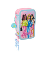 School Case with Accessories Barbie Painterly Pink Sky blue 12,5 x 19,5 x 5,5 cm 37 Pieces