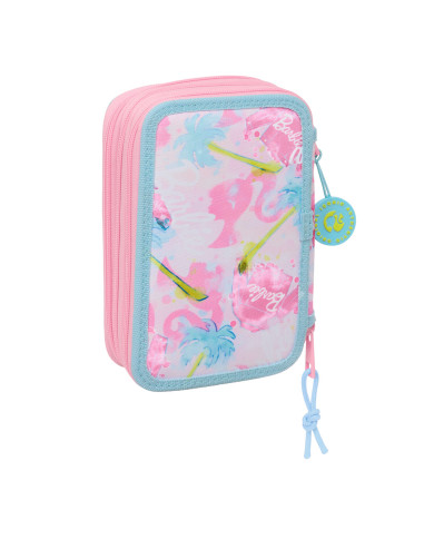School Case with Accessories Barbie Painterly Pink Sky blue 12,5 x 19,5 x 5,5 cm 37 Pieces