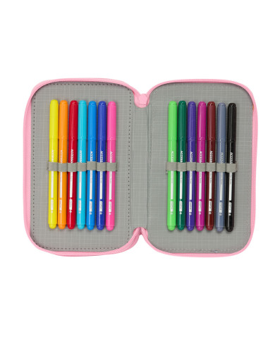 School Case with Accessories Barbie Painterly Pink Sky blue 12,5 x 19,5 x 5,5 cm 37 Pieces