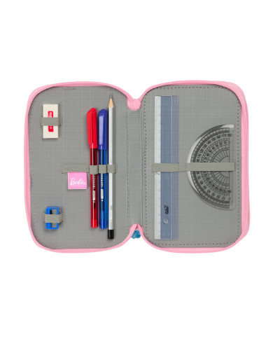 School Case with Accessories Barbie Painterly Pink Sky blue 12,5 x 19,5 x 5,5 cm 37 Pieces