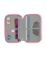 School Case with Accessories Barbie Painterly Pink Sky blue 12,5 x 19,5 x 5,5 cm 37 Pieces