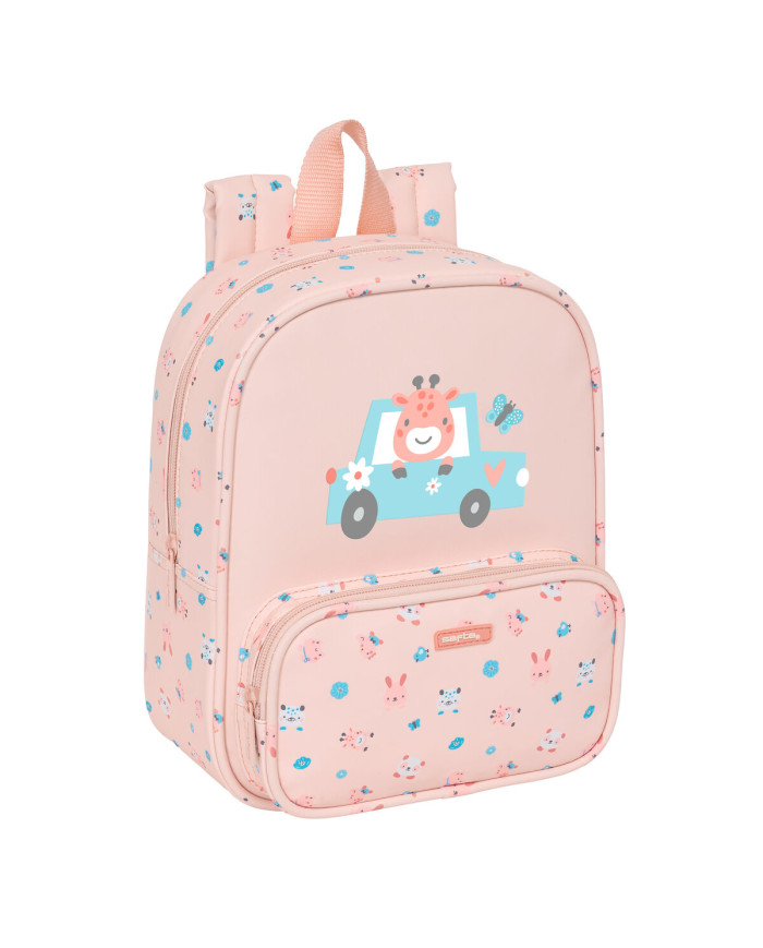 Child bag Safta Jirafa Coral 22 x 27 x 10 cm