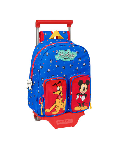 School Rucksack with Wheels Mickey Mouse Clubhouse Good day Blue 28 x 34 x 10 cm