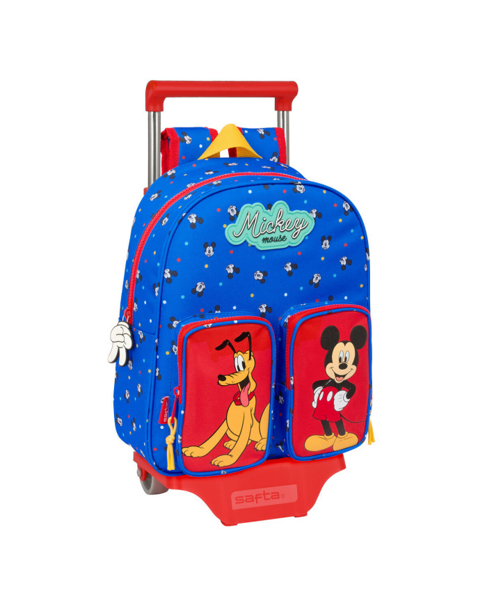 School Rucksack with Wheels Mickey Mouse Clubhouse Good day Blue 28 x 34 x 10 cm