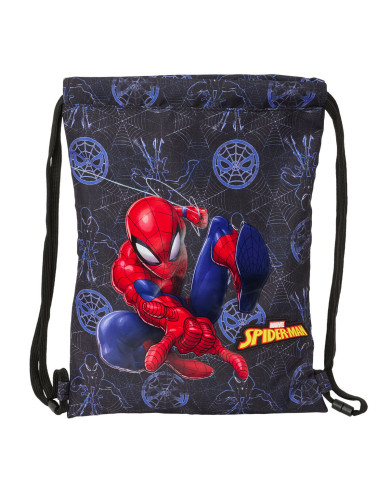 Backpack with Strings Spider-Man Attack Black 26 x 34 x 1 cm