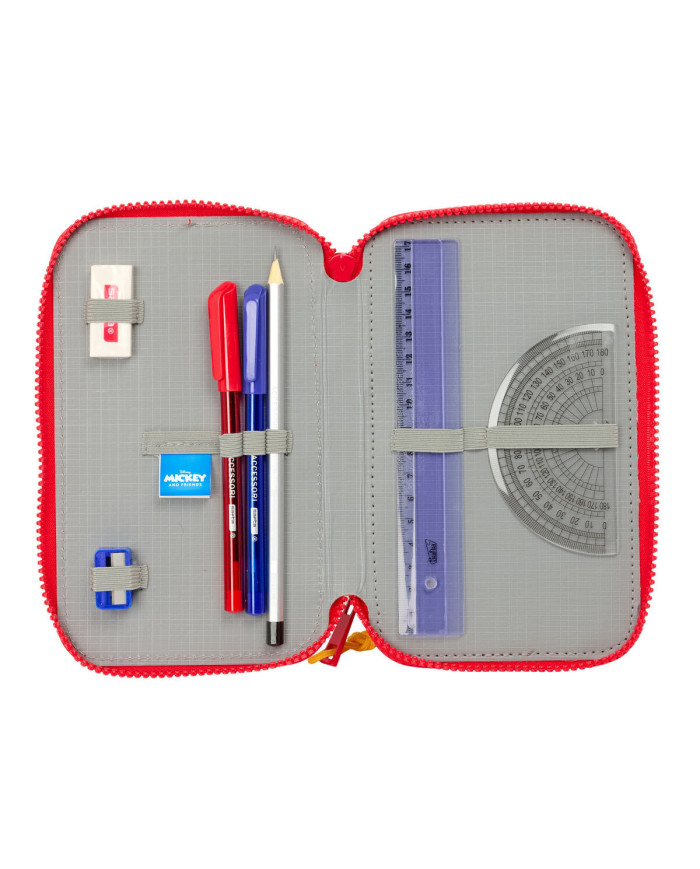 Triple Pencil Case Mickey Mouse Clubhouse Good day Blue 12,5 x 19,5 x 5,5 cm 37 Pieces