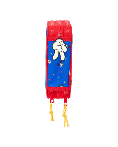Triple Pencil Case Mickey Mouse Clubhouse Good day Blue 12,5 x 19,5 x 5,5 cm 37 Pieces