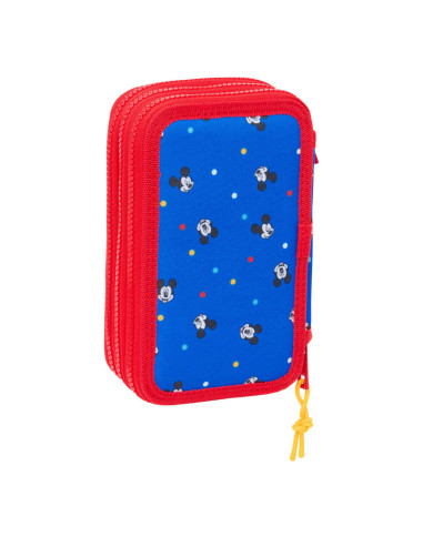 Triple Pencil Case Mickey Mouse Clubhouse Good day Blue 12,5 x 19,5 x 5,5 cm 37 Pieces