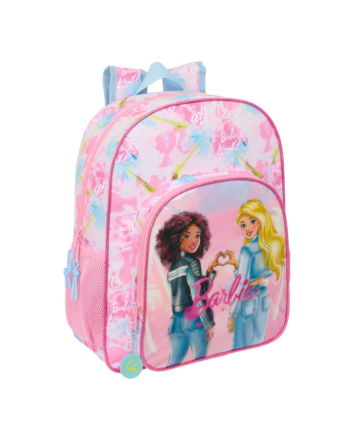 School Bag Barbie Painterly Pink Sky blue 32 x 38 x 12 cm