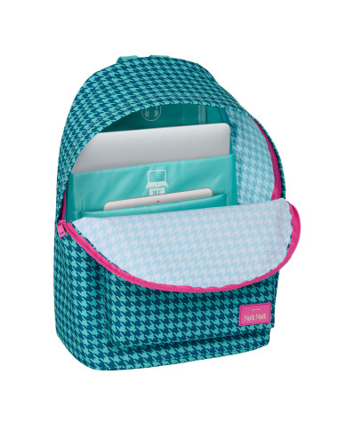 Laptop Backpack Nait Nait Pata de gallo verde Green 31 x 41 x 16 cm