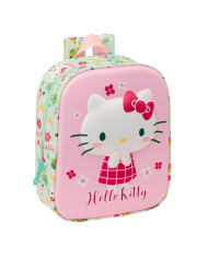School Bag Hello Kitty Green Pink 22 x 27 x 10 cm 3D