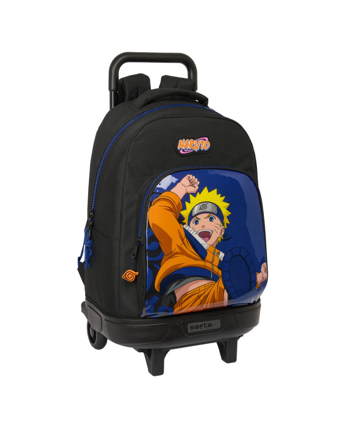 School Rucksack with Wheels Naruto Ninja Blue Black 33 x 45 x 22 cm