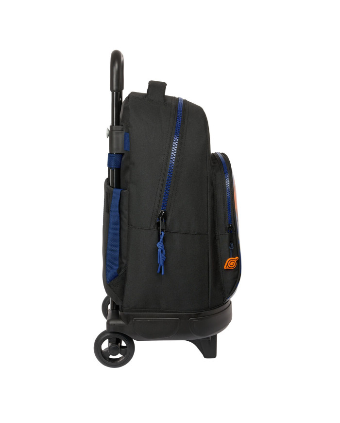 School Rucksack with Wheels Naruto Ninja Blue Black 33 x 45 x 22 cm