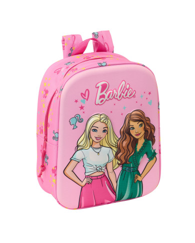 School Bag Barbie Pink Fuchsia 22 x 27 x 10 cm 3D