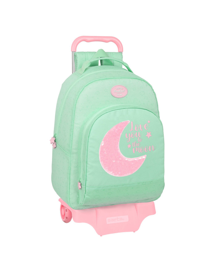 School Rucksack with Wheels BlackFit8 Moon Green 32 x 42 x 15 cm
