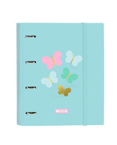 Ring binder Moos Butterflies Blue 27 x 32 x 3.5 cm