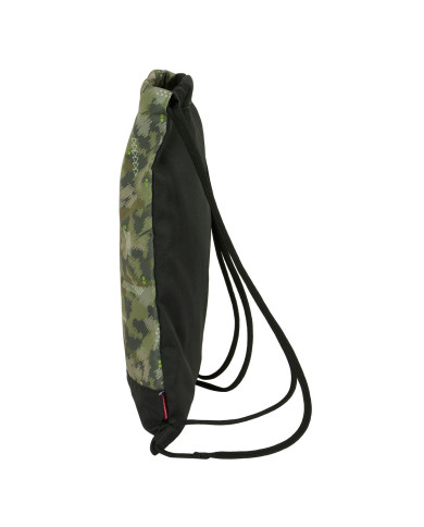Backpack with Strings Kelme Travel Black Green 35 x 40 x 1 cm