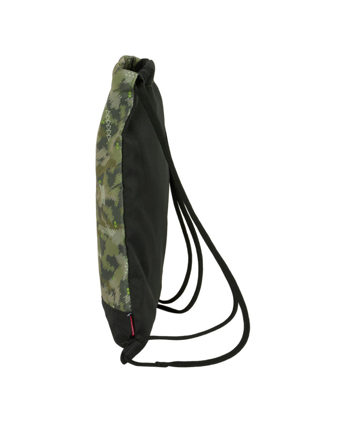 Backpack with Strings Kelme Travel Black Green 35 x 40 x 1 cm