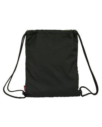 Backpack with Strings Kelme Travel Black Green 35 x 40 x 1 cm