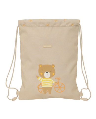 Backpack with Strings Safta Osito Beige 26 x 34 x 1 cm