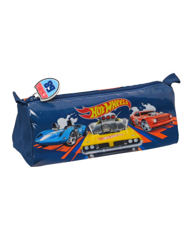 School Case Hot Wheels Speed club Orange Navy Blue (21 x 8 x 7 cm)