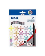 Set of Felt Tip Pens Milan Multicolour 24 Pieces