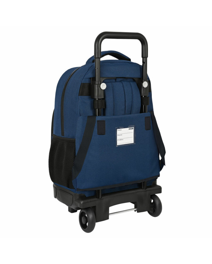 School Rucksack with Wheels BlackFit8 Urban Black Navy Blue (33 x 45 x 22 cm)