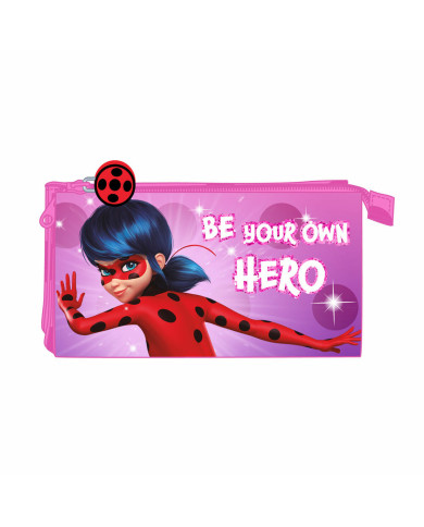 Triple Carry-all Lady Bug Fuchsia (22 x 12 x 3 cm)