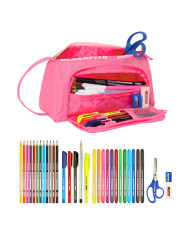 School Case with Accessories BlackFit8 Glow up Pink (32 Pieces)