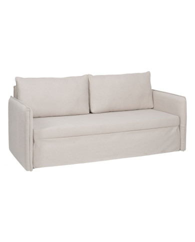 Sofa Beige Polyester Linen 210 x 93 x 95 cm