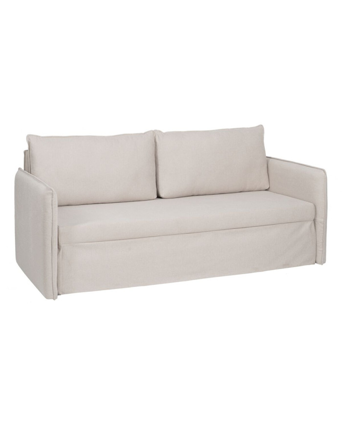 Sofa Beige Polyester Linen 210 x 93 x 95 cm