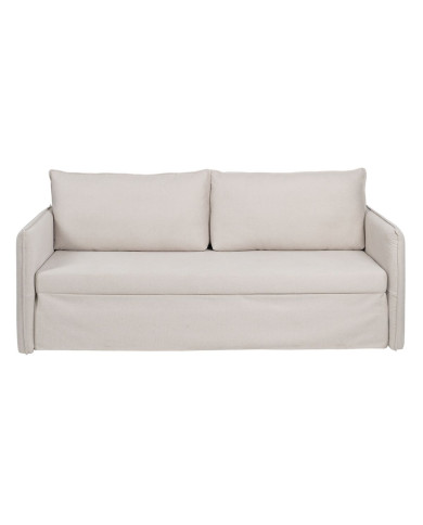 Sofa Beige Polyester Linen 210 x 93 x 95 cm