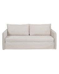 Sofa Beige Polyester Linen 210 x 93 x 95 cm