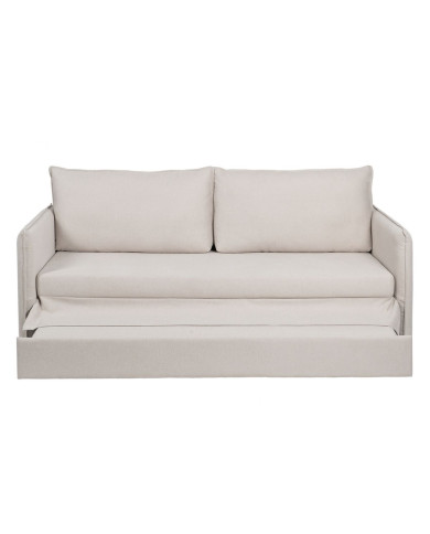 Sofa Beige Polyester Linen 210 x 93 x 95 cm