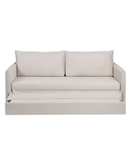 Sofa Beige Polyester Linen 210 x 93 x 95 cm