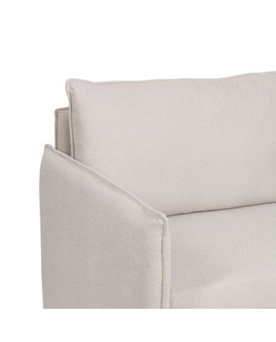 Sofa Beige Polyester Linen 210 x 93 x 95 cm